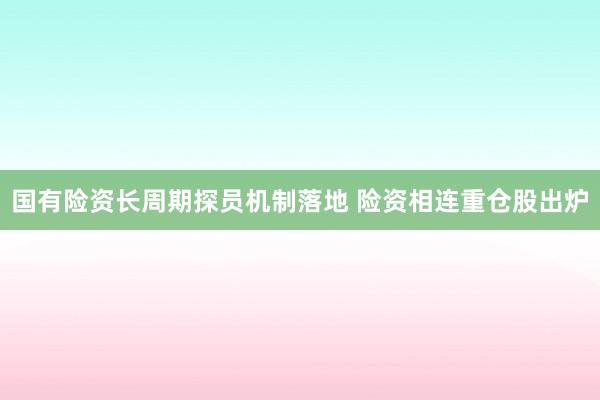 国有险资长周期探员机制落地 险资相连重仓股出炉