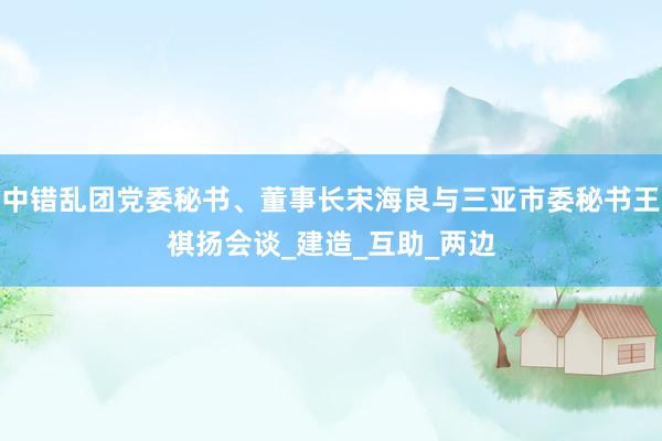 中错乱团党委秘书、董事长宋海良与三亚市委秘书王祺扬会谈_建造_互助_两边
