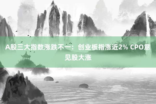 A股三大指数涨跌不一：创业板指涨近2% CPO意见股大涨