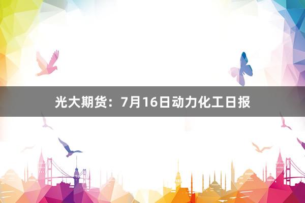 光大期货：7月16日动力化工日报