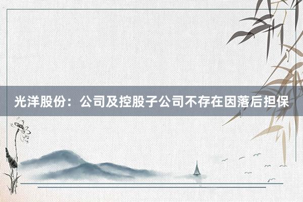 光洋股份：公司及控股子公司不存在因落后担保
