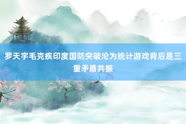 罗天宇毛克疾印度国防突破沦为统计游戏背后是三重矛盾共振
