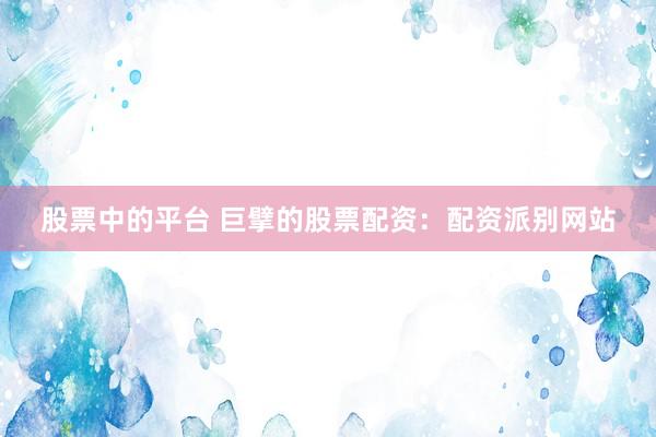 股票中的平台 巨擘的股票配资：配资派别网站