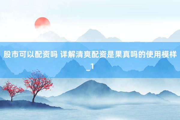 股市可以配资吗 详解清爽配资是果真吗的使用模样_1