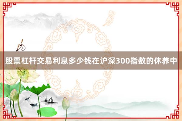 股票杠杆交易利息多少钱在沪深300指数的休养中