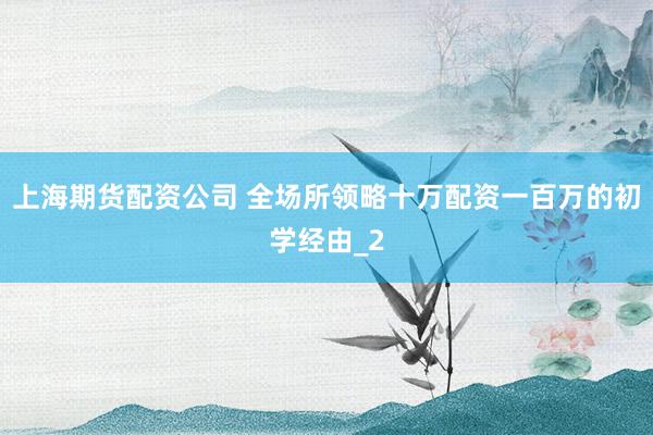 上海期货配资公司 全场所领略十万配资一百万的初学经由_2
